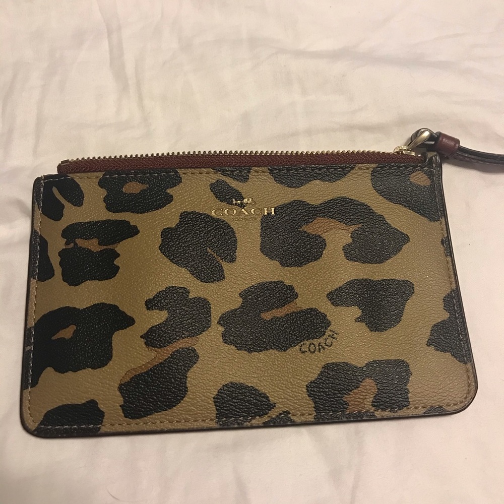 Coach Leopard wristlet Wallet Clutch